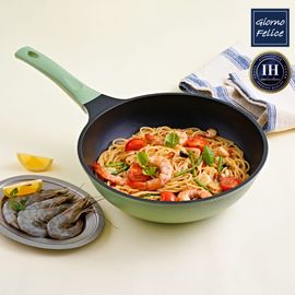 GIORNO FELICE Fresh-On Titanium Non-Stick Wok 26cm Induction Compatible Lightweight Compact Size _ Made in Korea